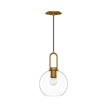 Soji  Pendant in Aged Gold Clear Glass by Alora