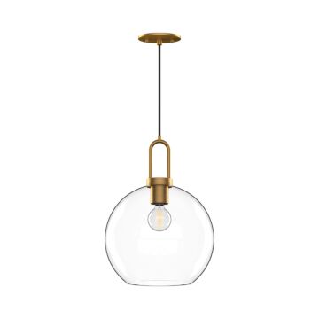 Soji  Pendant in Aged Gold Clear Glass by Alora