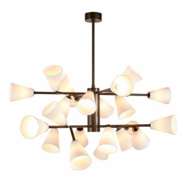 Delaware  Chandelier in English Bronze Matte Opal by Arteriors