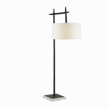 Eileen  Floor Lamp in Blackened Iron White   by Arteriors