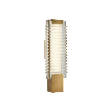 Alai LED Wall Bathroom Vanity Light in Vintage Brass Ribbed Glass by Alora