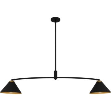 Alscott  Linear Chandelier in Matte Black by Quoizel