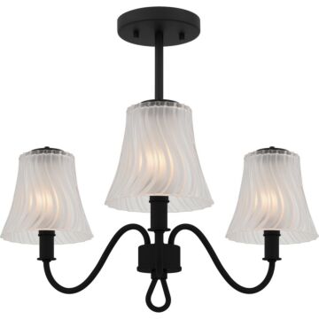 McKinney  Semi Flush Mount in Matte Black by Quoizel