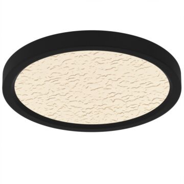 Outskirts LED Flush Mount in Earth Black by Quoizel