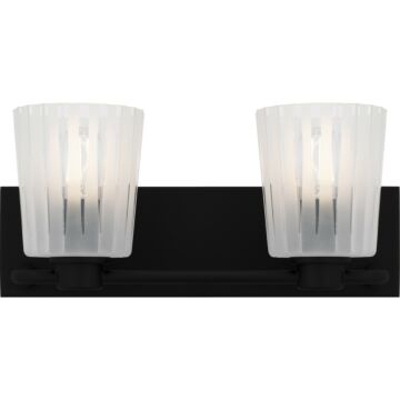 Gray  Bathroom Bathroom Vanity Light in Matte Black by Quoizel