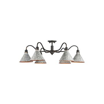 Jasper  Semi-Flush Mount in Antique Black Iron by Golden Lighting