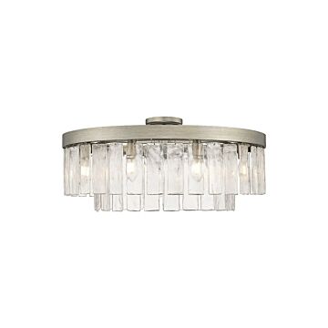 Ciara  Semi-Flush Mount in Peruvian Silver by Golden Lighting