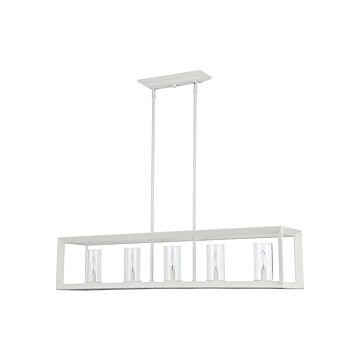 Smyth  Linear Pendant in Natural White by Golden Lighting