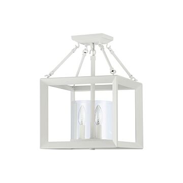 Smyth  Semi-Flush Mount in Natural White by Golden Lighting