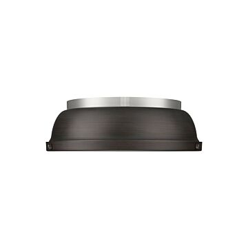 Duncan  Flush Mount in Pewter by Golden Lighting