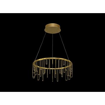 Lucerna LED Chandelier in Stainless Steel Gold by Golden Lighting