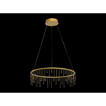 Lucerna LED Chandelier in Stainless Steel Gold by Golden Lighting