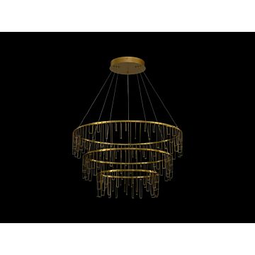 Lucerna LED Chandelier in Stainless Steel Gold by Golden Lighting