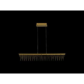 Lucerna LED Linear Pendant in Stainless Steel Gold by Golden Lighting