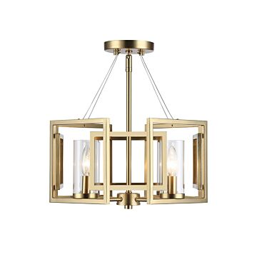 Marco  Semi-Flush Mount in Brushed Champagne Bronze by Golden Lighting