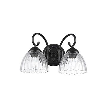 Audra  Bathroom Vanity Light in Matte Black by Golden Lighting