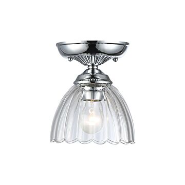 Audra  Semi-Flush Mount in Chrome by Golden Lighting
