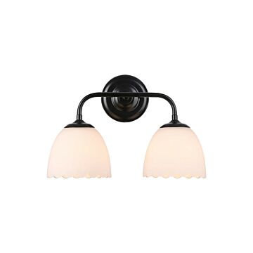 Dorinda  Bathroom Vanity Light in Matte Black by Golden Lighting