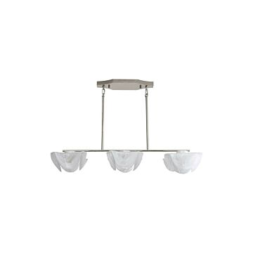 Glacier LED Linear Pendant in Polished Nickel by Golden Lighting