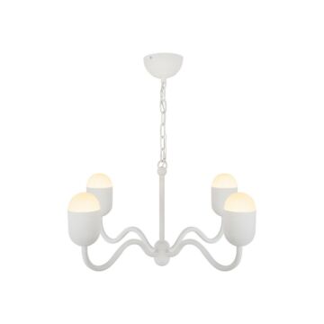 Effie  Chandelier in Antique White Opal Glass by Alora
