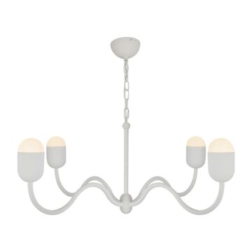 Effie  Chandelier in Antique White Opal Glass by Alora