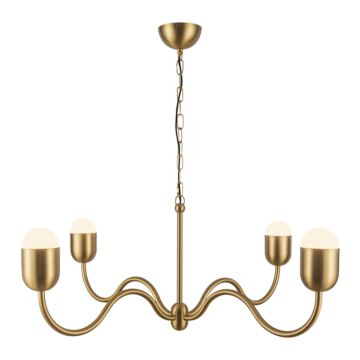 Effie  Chandelier in Brushed Gold Opal Glass by Alora