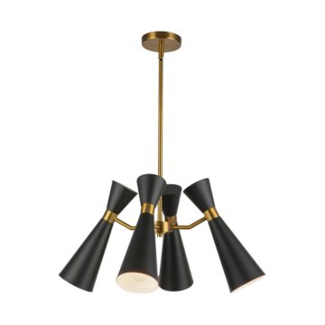 Blake  Chandelier in Matte Black Aged Gold by Alora