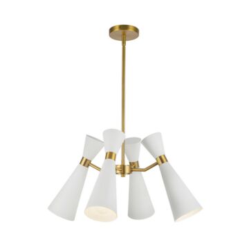 Blake  Chandelier in White Aged Gold by Alora