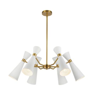Blake  Chandelier in White Aged Gold by Alora