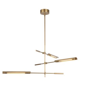 Astrid LED Pendant in Metal Shade Vintage Brass by Alora