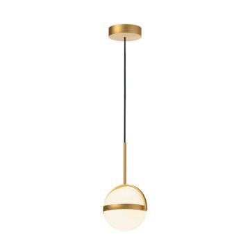 Globo LED Pendant in Brushed Gold by Alora