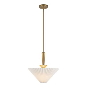 Bridgette  Pendant in Brushed Gold Folded White by Alora