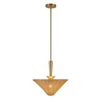 Bridgette  Pendant in Brushed Gold Rattan by Alora