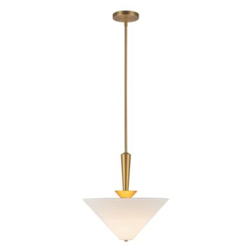 Bridgette  Pendant in Brushed Gold White Linen by Alora