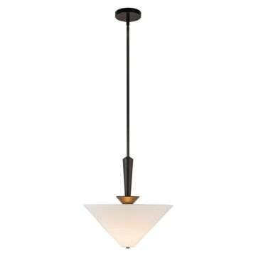 Bridgette  Pendant in Matte Black White Linen by Alora