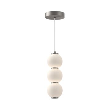 Bijou LED Pendant in Brushed Nickel Opal Matte Glass by Alora