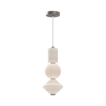 Bijou LED Pendant in Brushed Nickel Opal Matte Glass by Alora