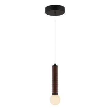 Arden LED Pendant in Matte Black Opal Glass by Alora