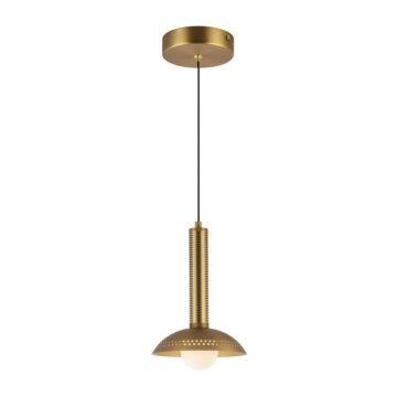 Arden LED Pendant in Brushed Gold Opal Glass by Alora
