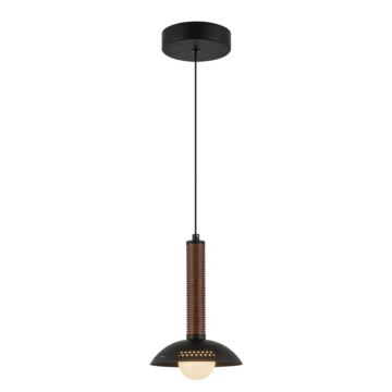 Arden LED Pendant in Matte Black Opal Glass by Alora