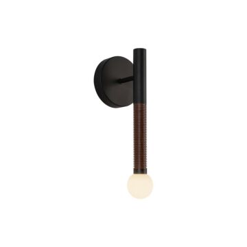 Arden LED Wall Bathroom Vanity Light in Matte Black Opal Glass by Alora