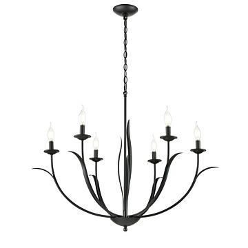 Charlize  Chandelier in Matte Black by Millennium Lighting