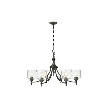 Keating  Chandelier in Antique Black Iron by Golden Lighting