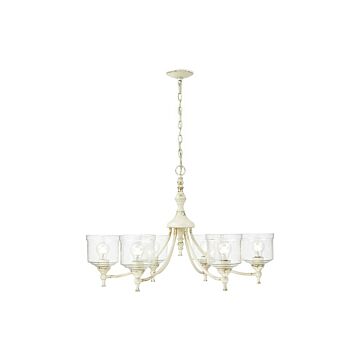 Keating  Chandelier in Antique Ivory by Golden Lighting