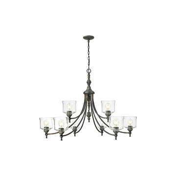 Keating  Chandelier in Antique Black Iron by Golden Lighting