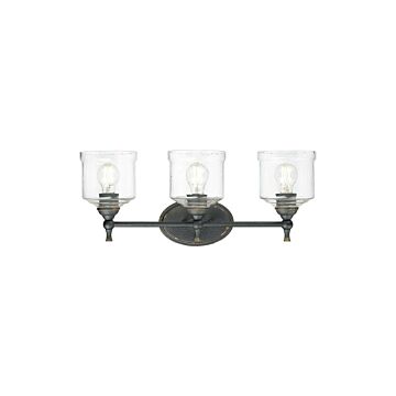Keating  Bathroom Vanity Light in Antique Black Iron by Golden Lighting