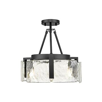 Aenon  Semi-Flush Mount in Matte Black by Golden Lighting
