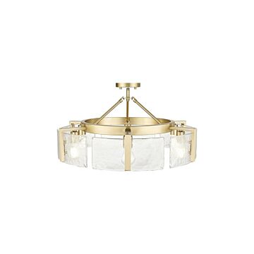 Aenon  Semi-Flush Mount in Brushed Champagne Bronze by Golden Lighting