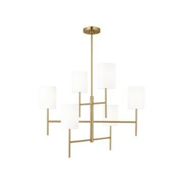 Key  Chandelier in Burnished Brass by Visual Comfort Studio