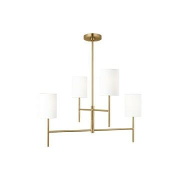 Key  Chandelier in Burnished Brass by Visual Comfort Studio